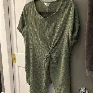 Chic Olive Green Women's Blouse